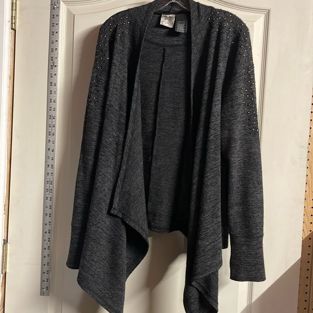 Women’s large Harley Davidson, black a-line lightweight cardigan